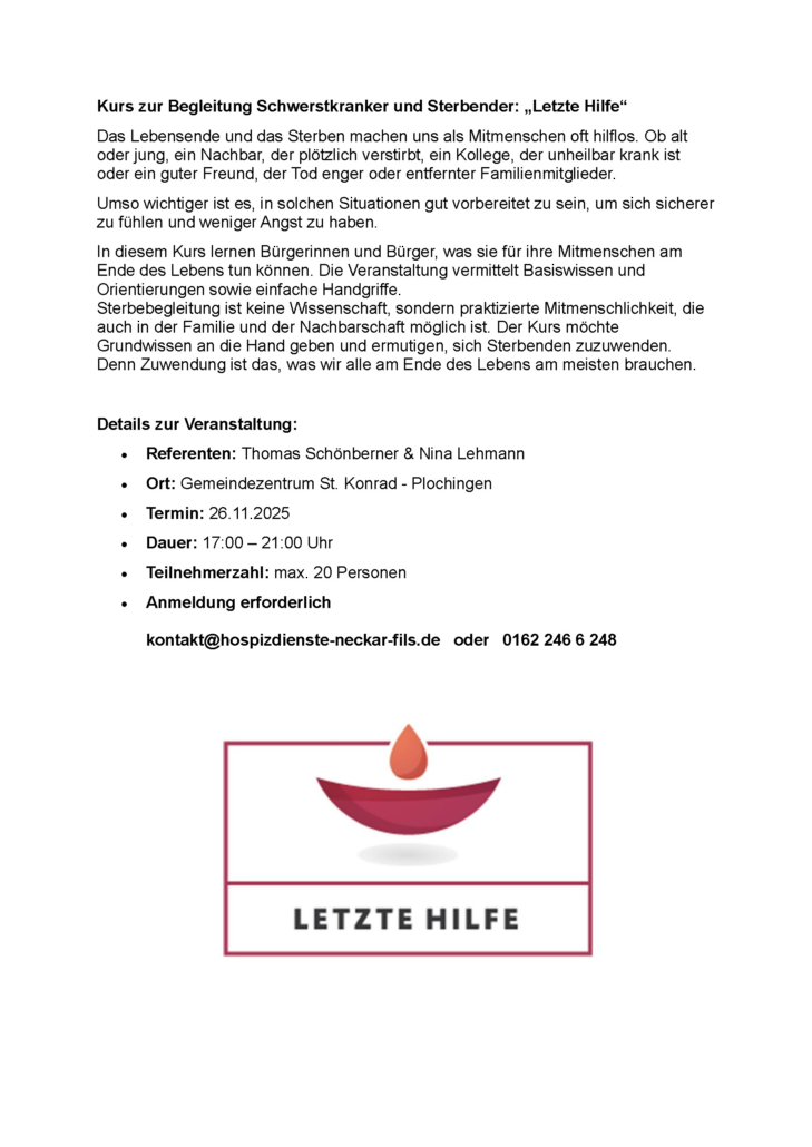 Text für Werbung_Letzte Hilfe Plochingen 2025