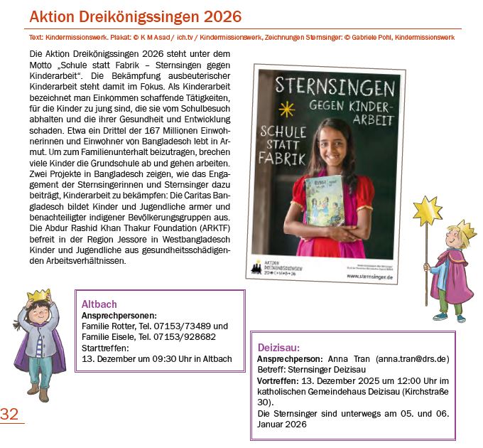 Sternsingeraktion 2026 in unseren Gemeinden Seite 1